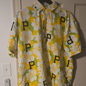 Vibrant Yellow Floral Men's Shirt